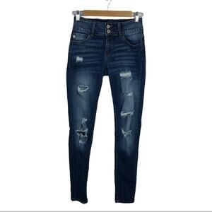 KanCan  kc8091 Distressed Skinny Jeans Mid Wash 26